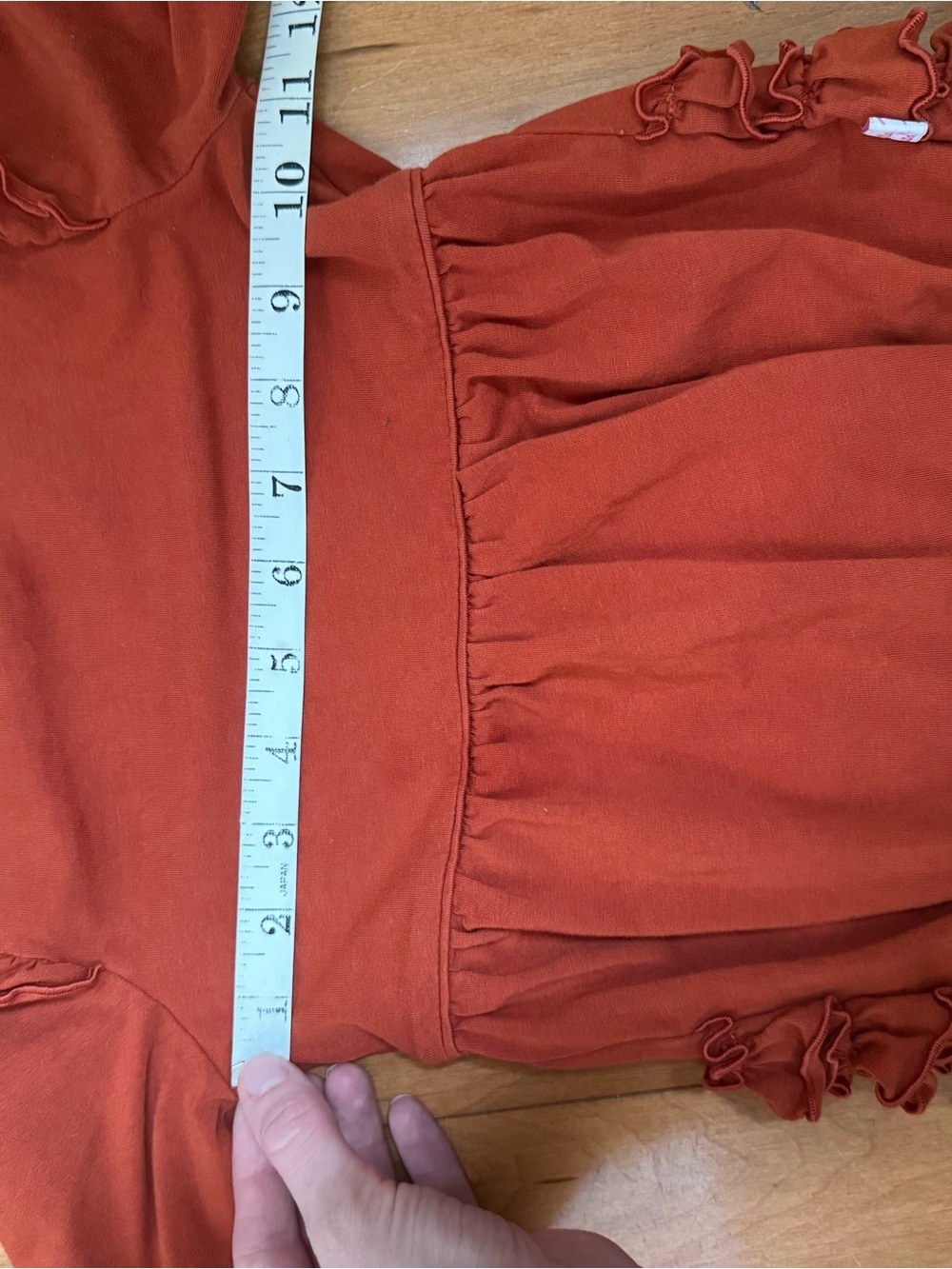 Ruffle Butts Rust Orange Ruffle-Sleeve Baby One-Piece - Picture 3 of 10
